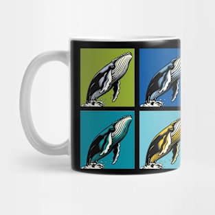 Vibrant Ocean Spectacle: Pop Art Whale Extravaganza Mug